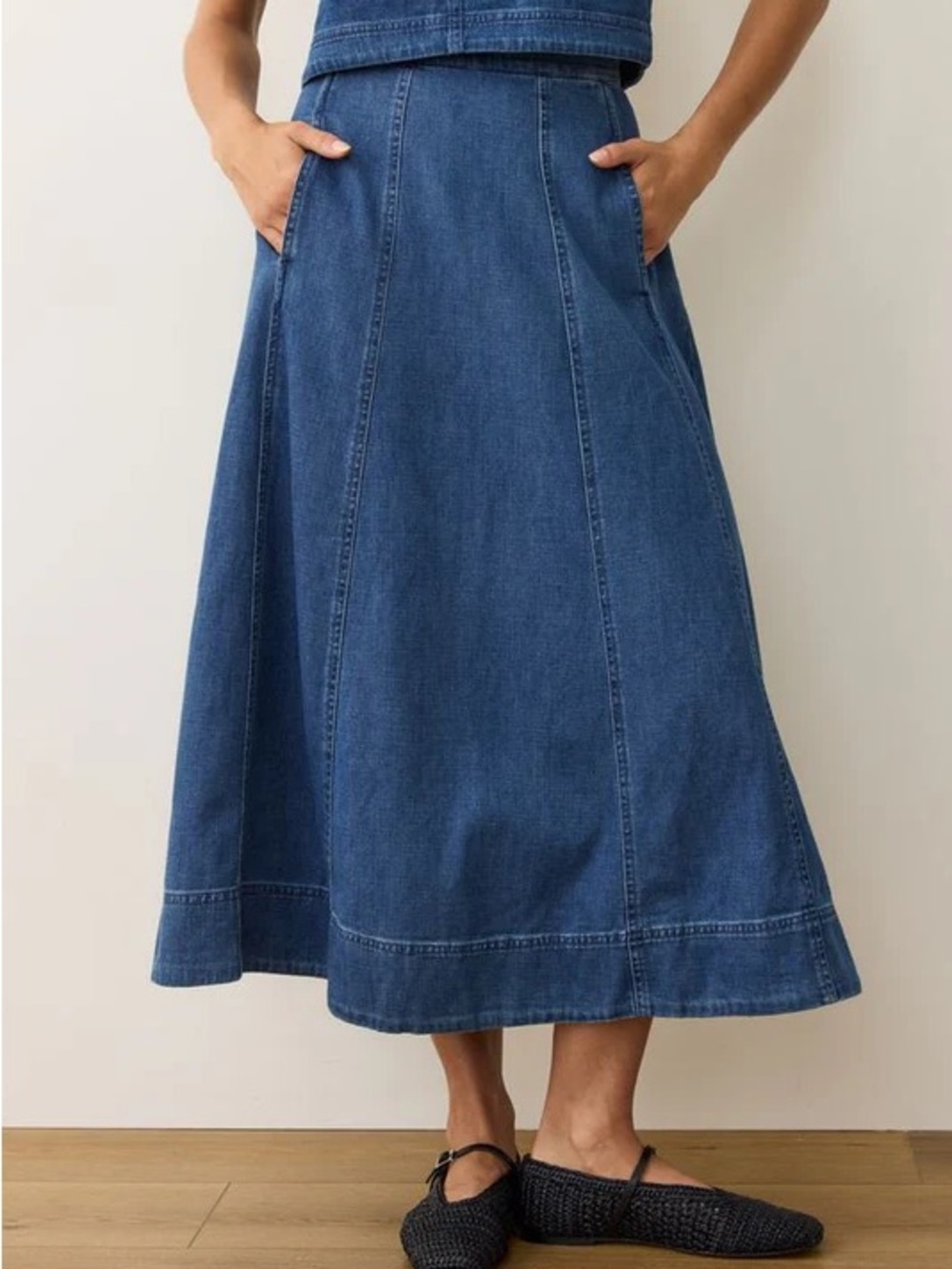 Lainey Denim Skirt- Medium Wash